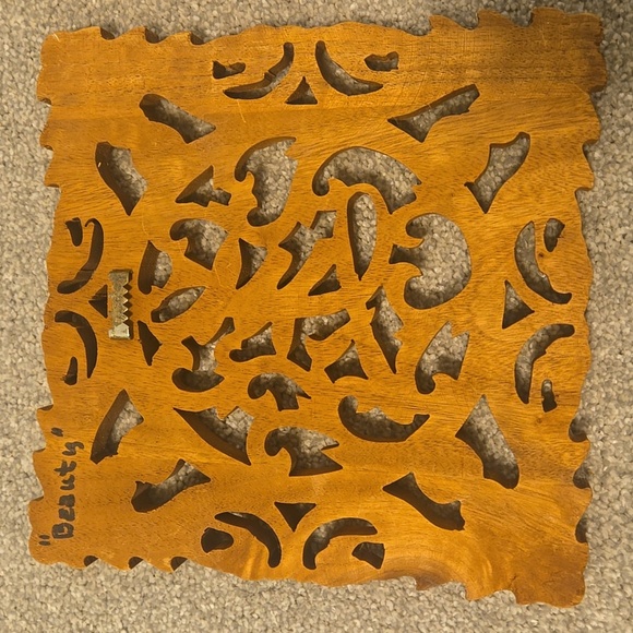 3 Piece Hand Carved Wood Chinese Wall Decor - Picture 3 of 7